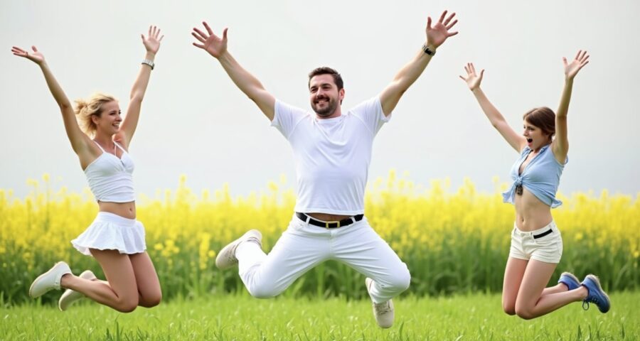 people being happy playing meditating games