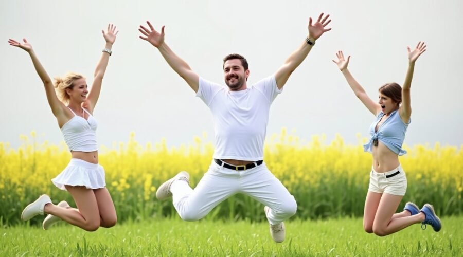 people being happy playing meditating games